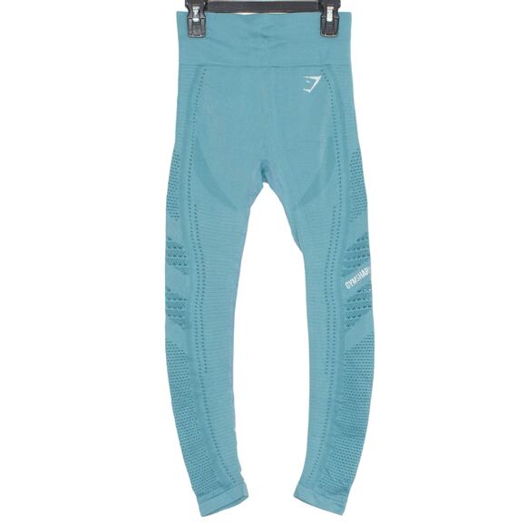 Gymshark Leggings Athleisure Minimalist Sporty Yoga 90s Cut Out Detail Blue XS - Picture 1 of 6